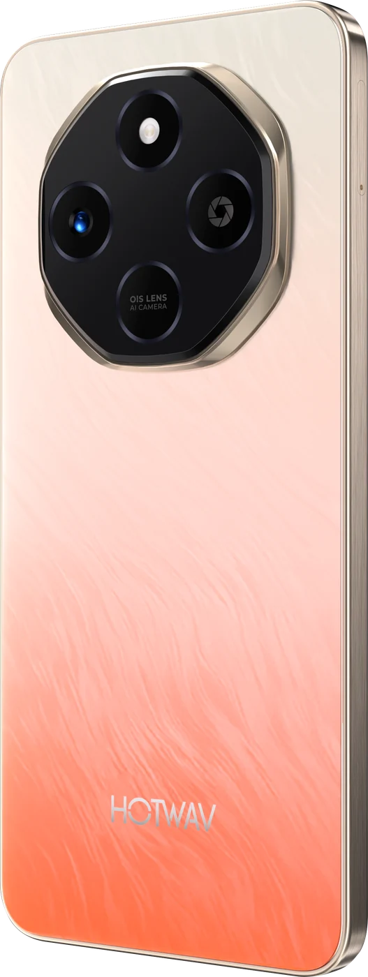 Hotwav Note 16 Pro in peach, back view